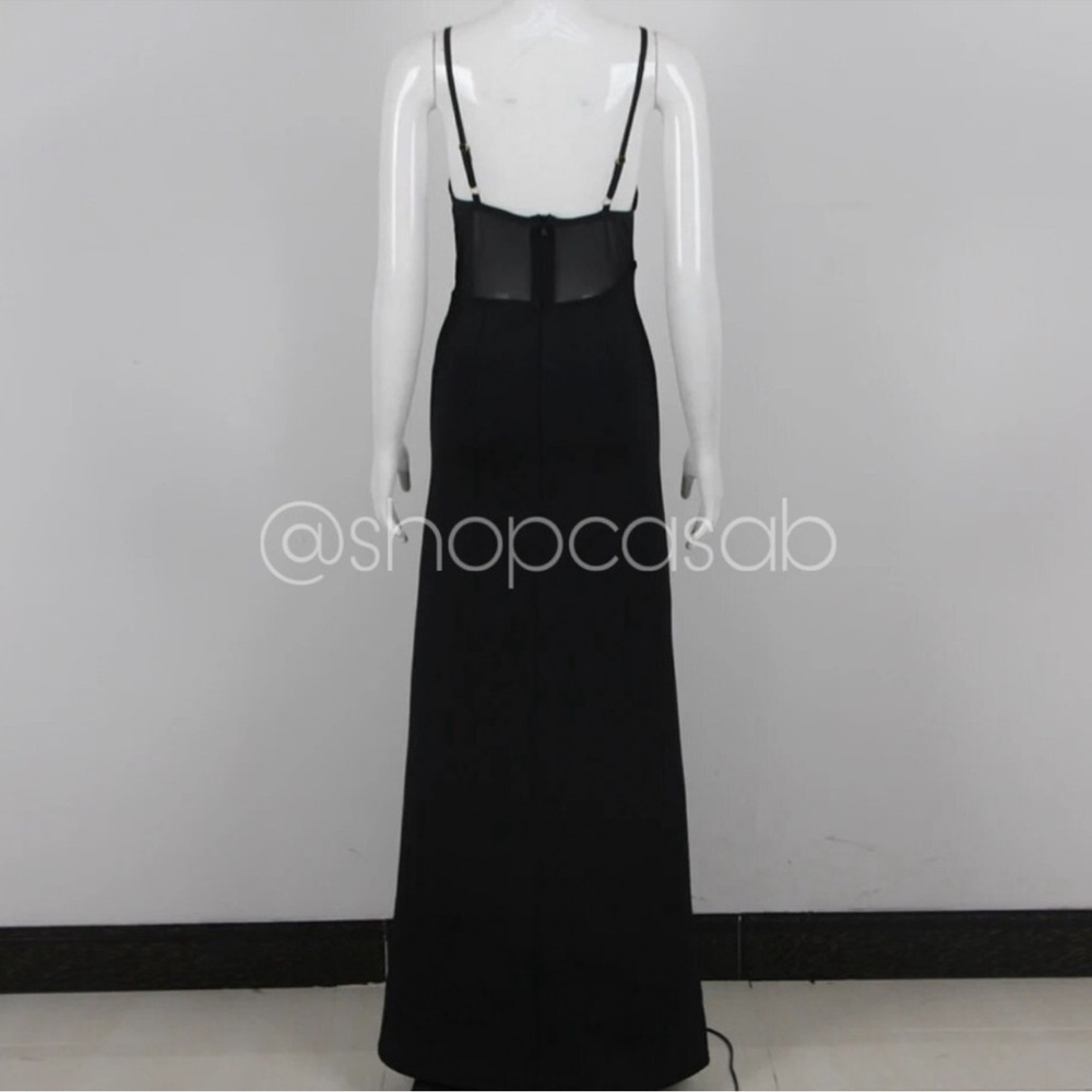 NEW! to CASA B💫|Starfish Embellished Glamorous Mesh Bustier High Slit Maxi Gown - Picture 11 of 13